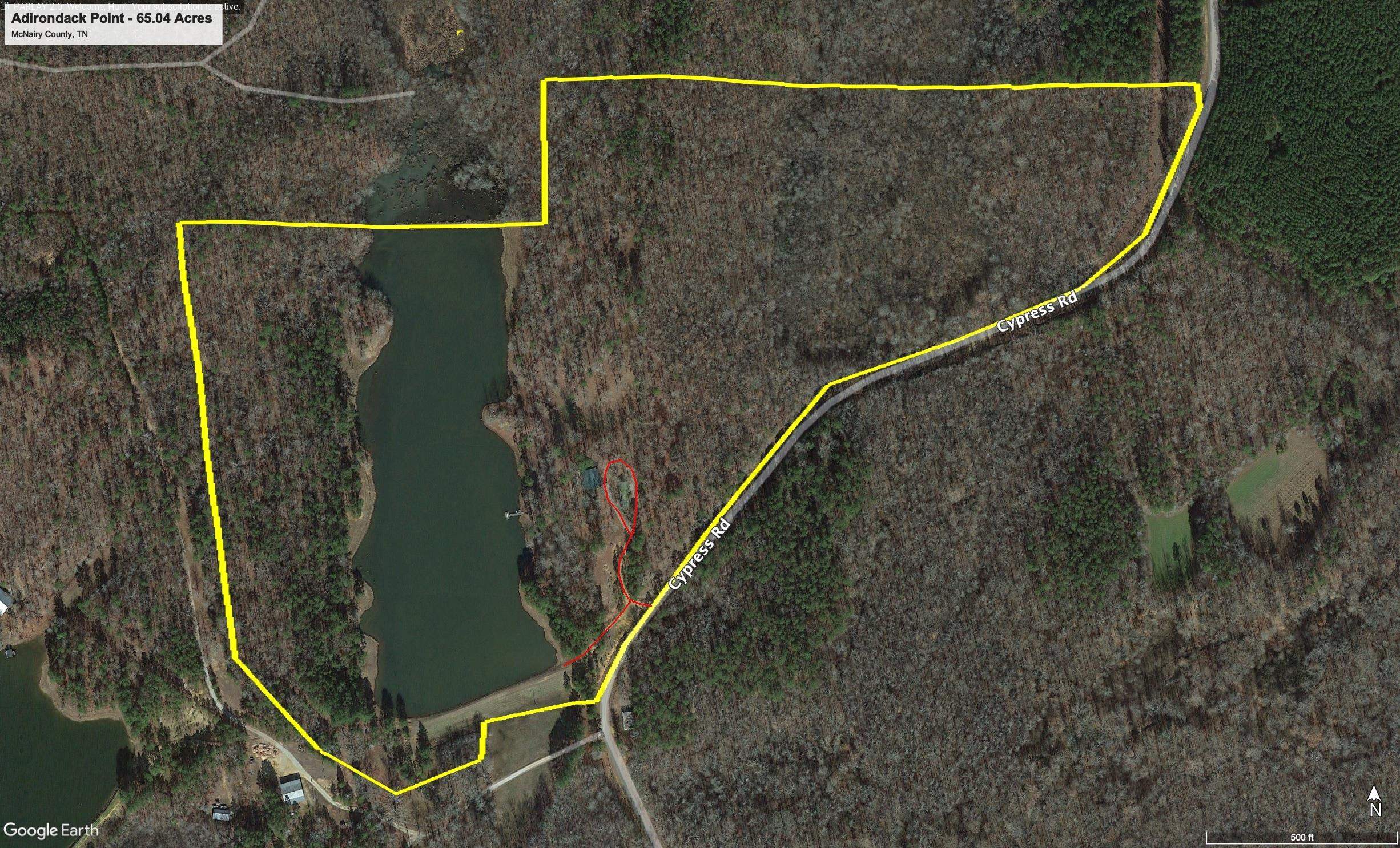 2275 Cypress Road Pocahontas, TN 38061 - Photo 33 of 34 Aerial overview of property's location with property boundaries highlighted