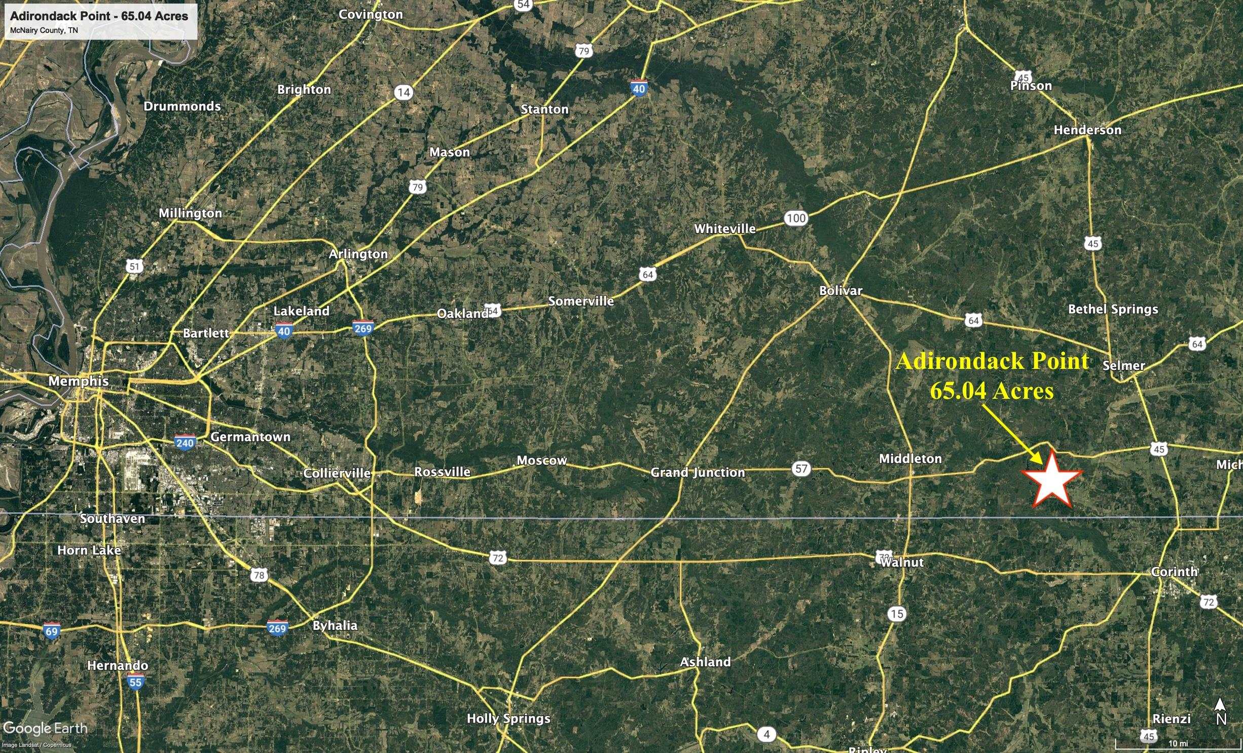 2275 Cypress Road Pocahontas, TN 38061 - Photo 34 of 34 Aerial map of property and surrounding area