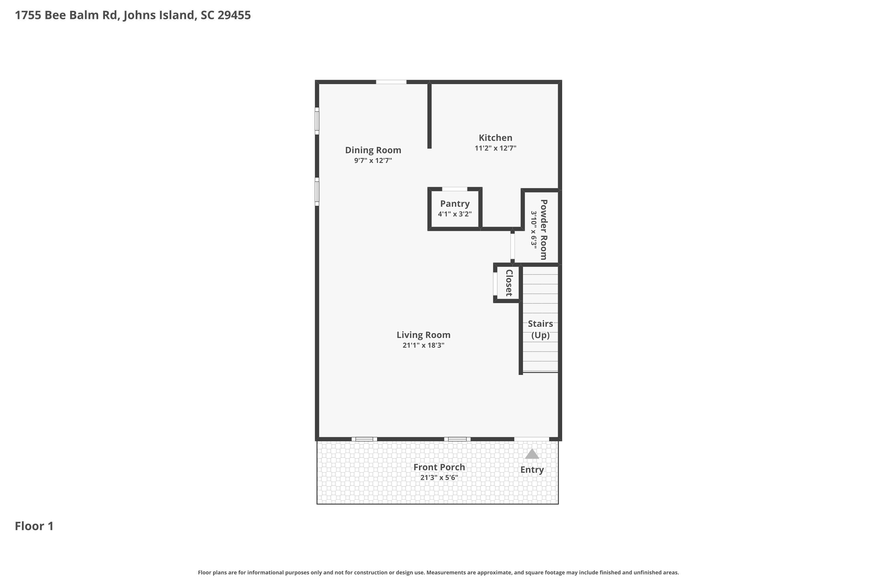 1755 Bee Balm Road Johns Island, SC 29455 - Photo 59 of 60 Floor Plan first floor