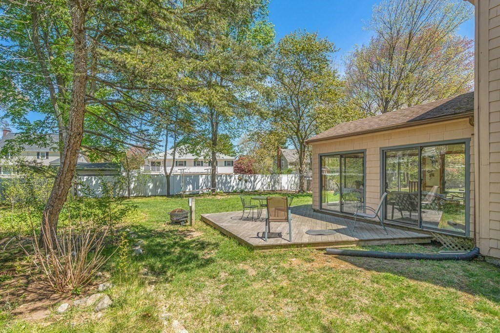 23 Indian Path Dedham, MA 02026 - Photo 34 of 35 a view of a house with backyard and sitting area
