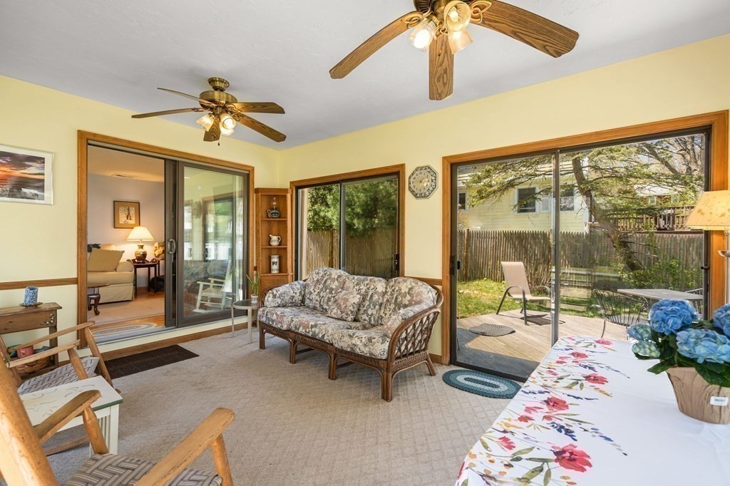 23 Indian Path Dedham, MA 02026 - Photo 8 of 35 a living room with furniture and a floor to ceiling window