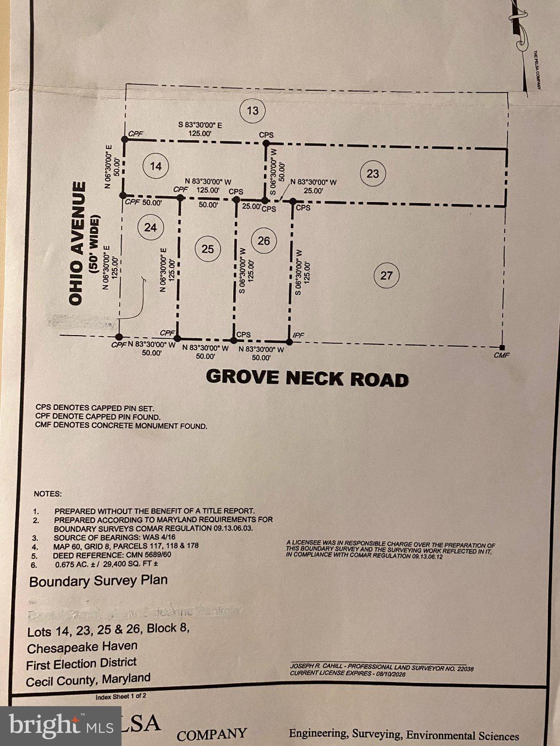 Ohio Avenue Earleville, MD 21919 - Photo 3 of 58 Boundary Survey Plan of Grove Neck Road