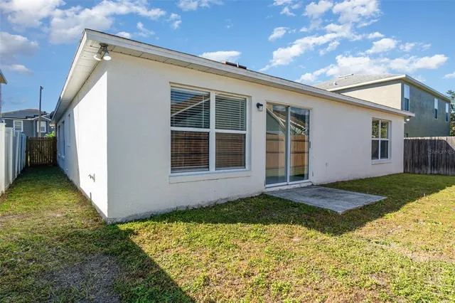 a view of backyard of house