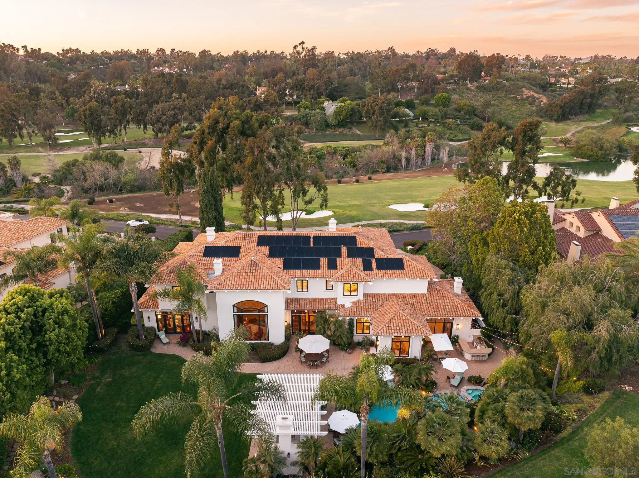 6369 Clubhouse Rancho Santa Fe, CA 92067 - Photo 40 of 43 an aerial view of residential houses with outdoor space and trees
