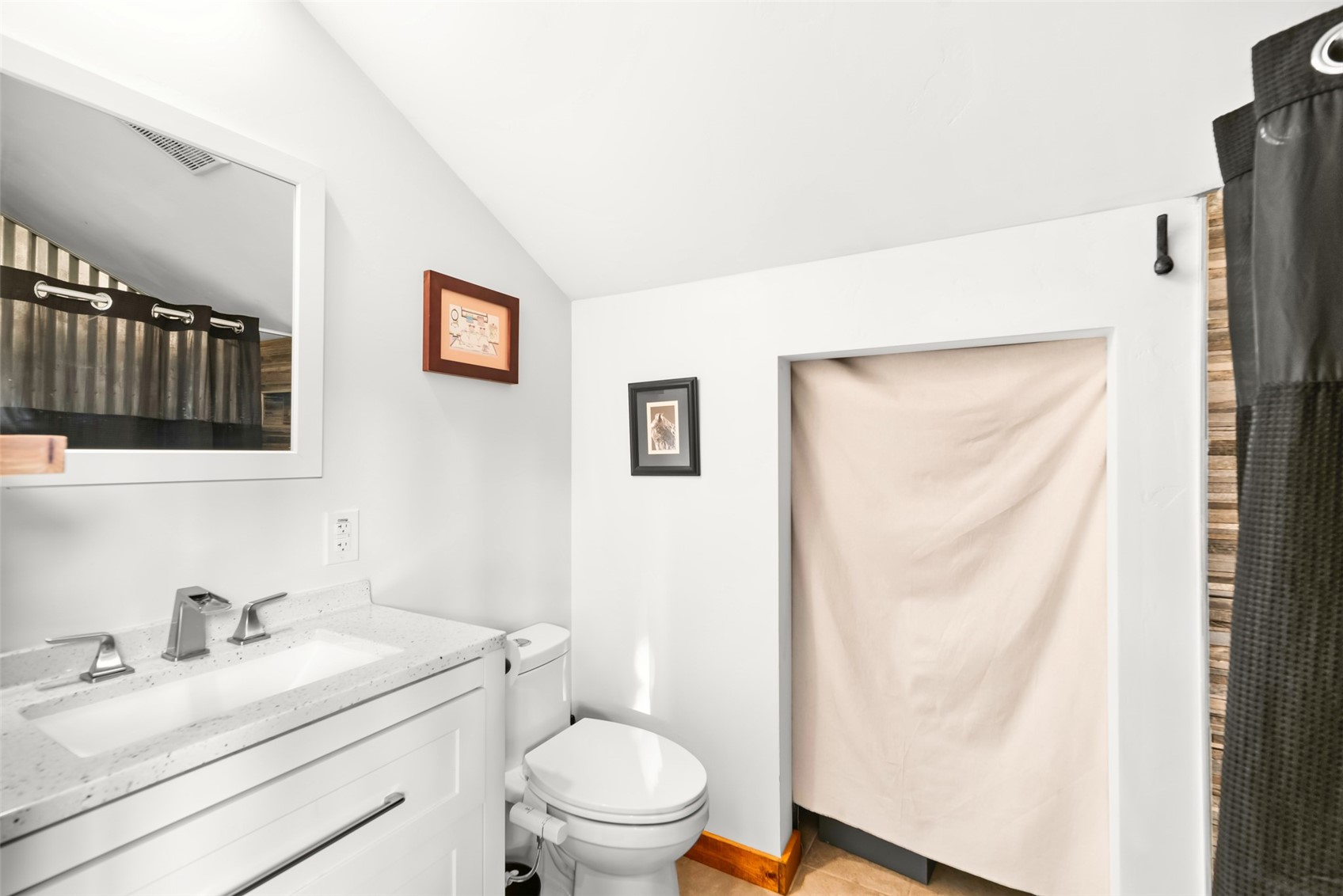 440 Arland Road Como, CO 80432 - Photo 23 of 49 a bathroom with a granite countertop sink toilet and a mirror