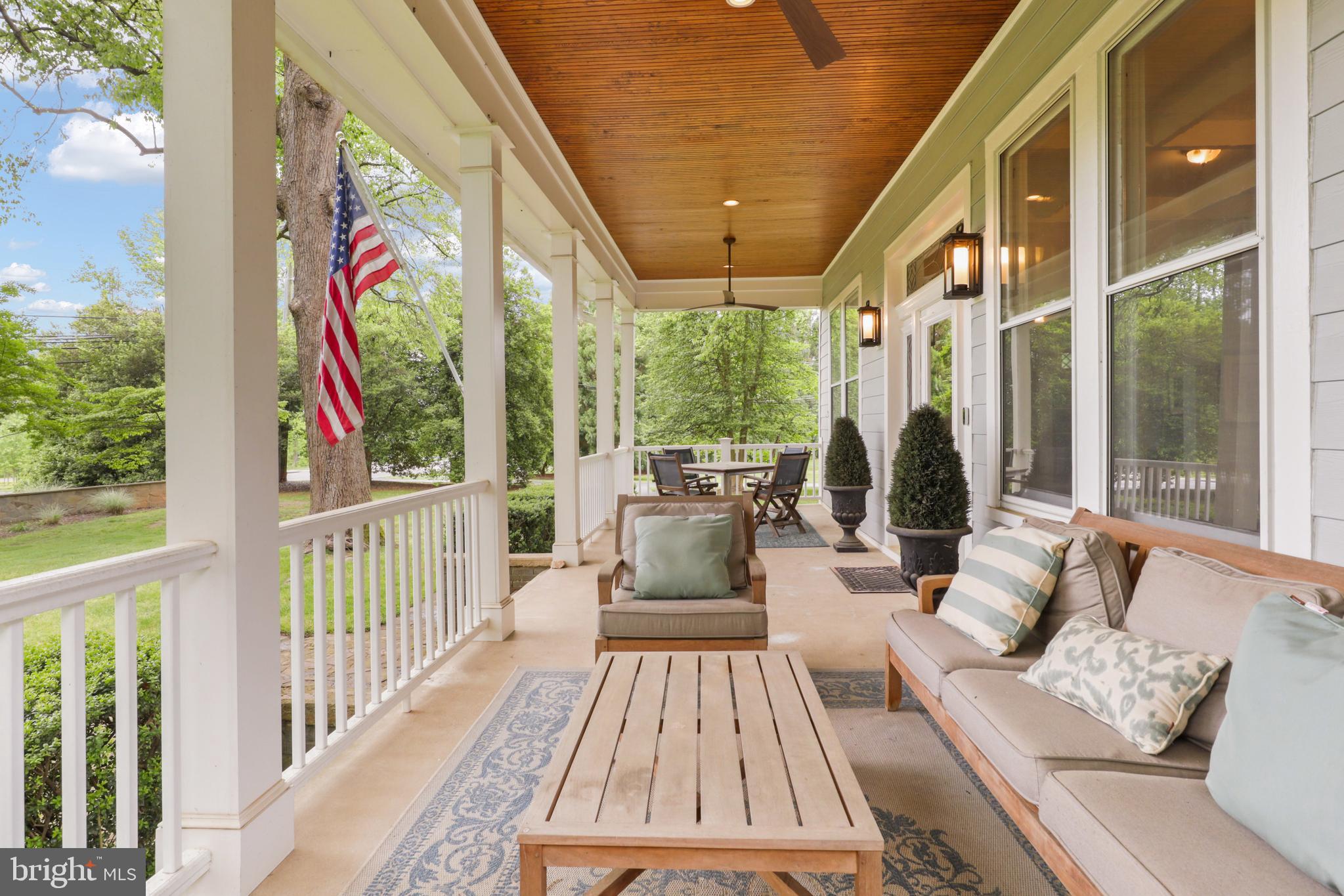 a view of porch with seating space