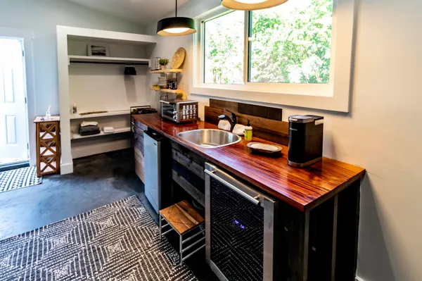 a view of kitchen with a window