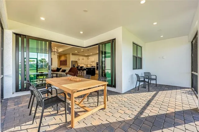 a outdoor space with furniture