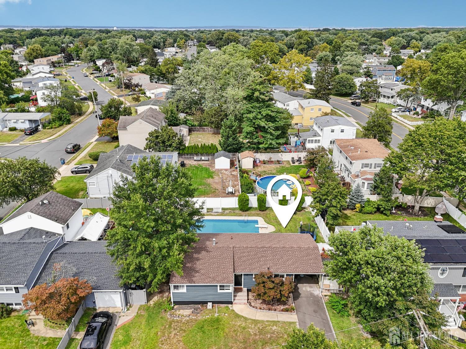 3 Duke Lane Hazlet, NJ 07730 - Photo 43 of 46 an aerial view of a house with yard swimming pool and outdoor seating