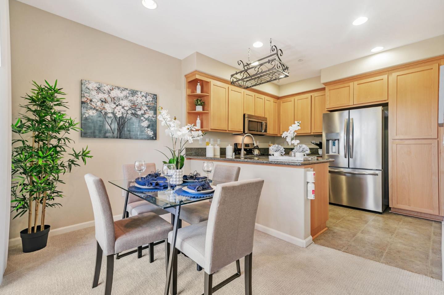 2070 Almaden Road San Jose, CA 95125 - Photo 24 of 49 a kitchen with refrigerator a microwave and cabinets