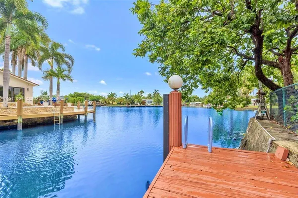 a view of a lake with houses