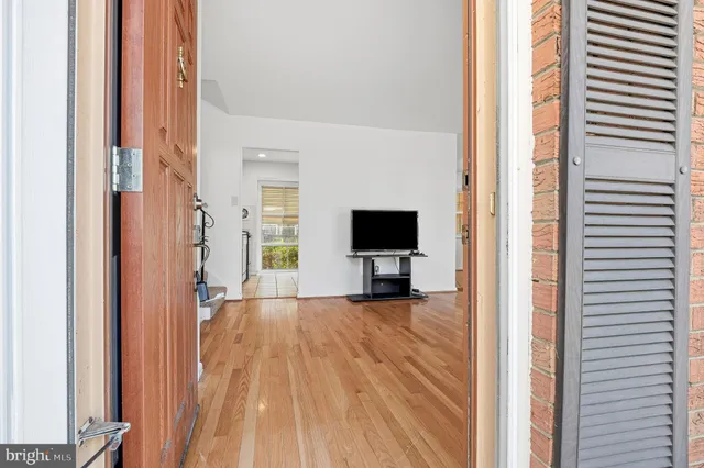 a view of a livingroom with a flat screen tv