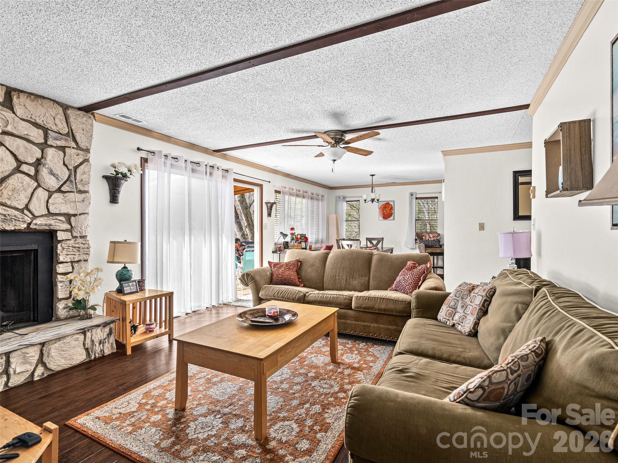 174 Pleasant Ridge Drive Maggie Valley, NC 28751 - Photo 9 of 45 a living room with furniture and a fireplace