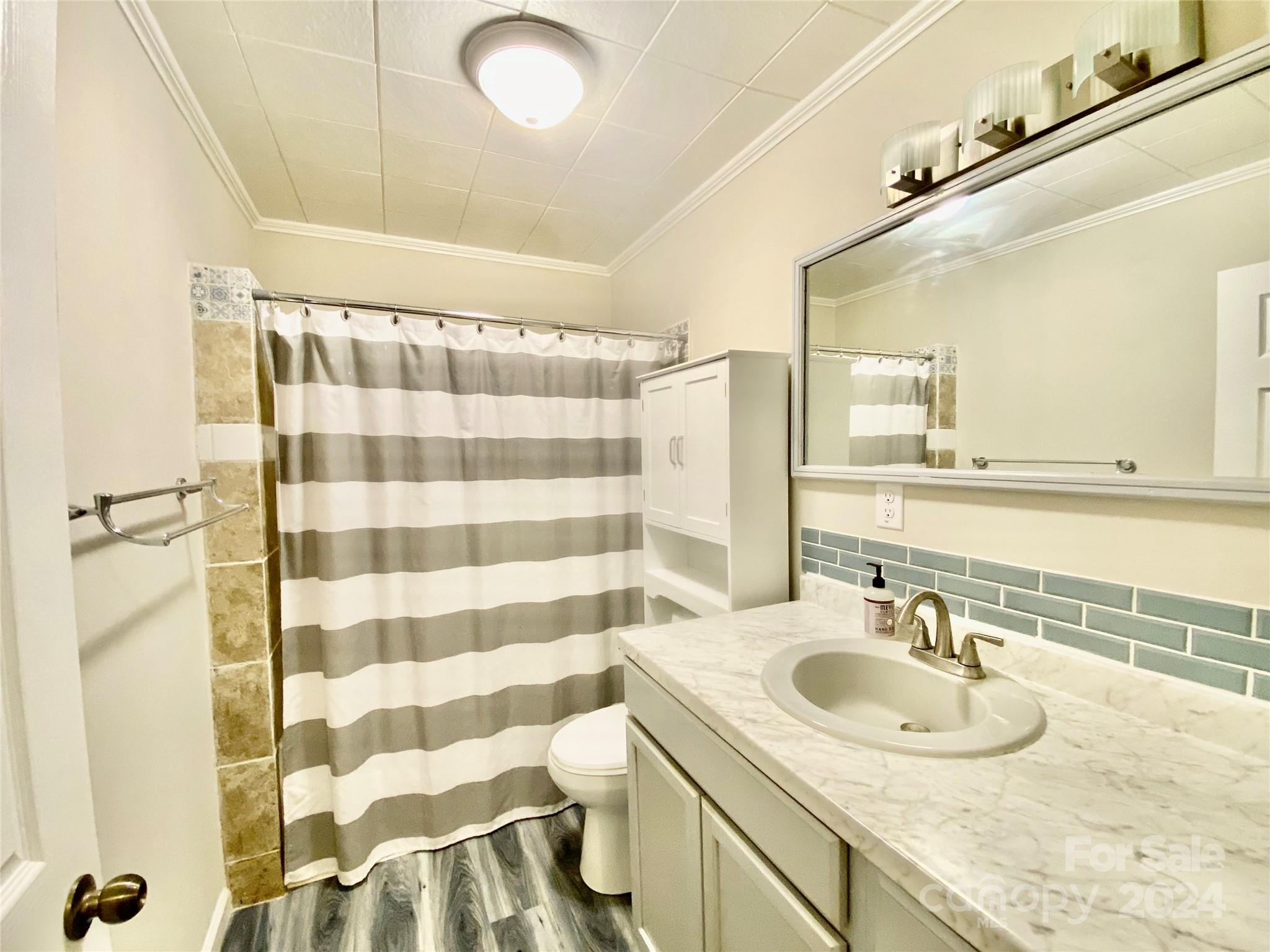 4250 Potneck Road Woodleaf, NC 27054 - Photo 27 of 36 a bathroom with a sink and a mirror