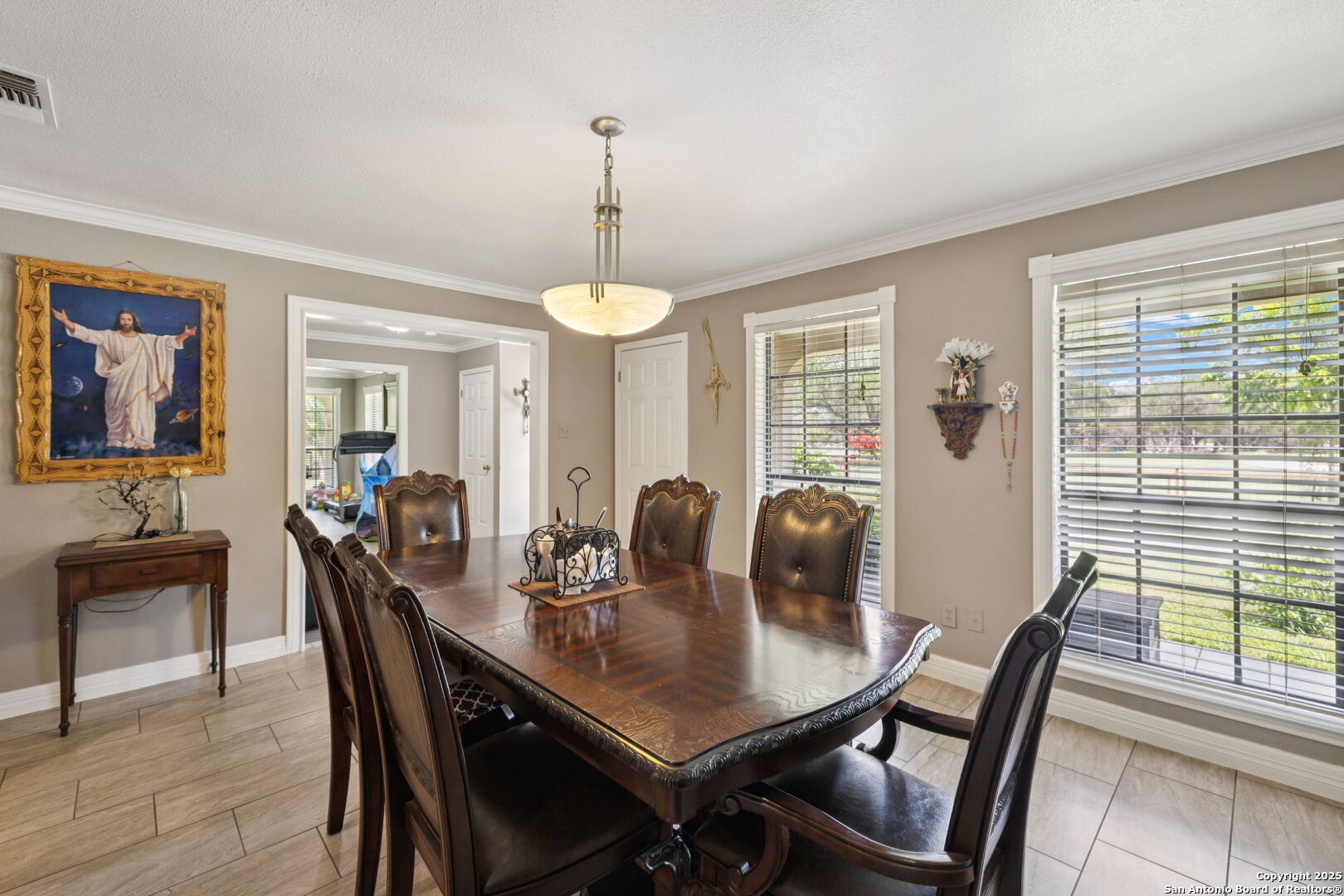 450 Georg Oaks Bulverde, TX 78163 - Photo 26 of 41 a view of a dining room with furniture window and outside view