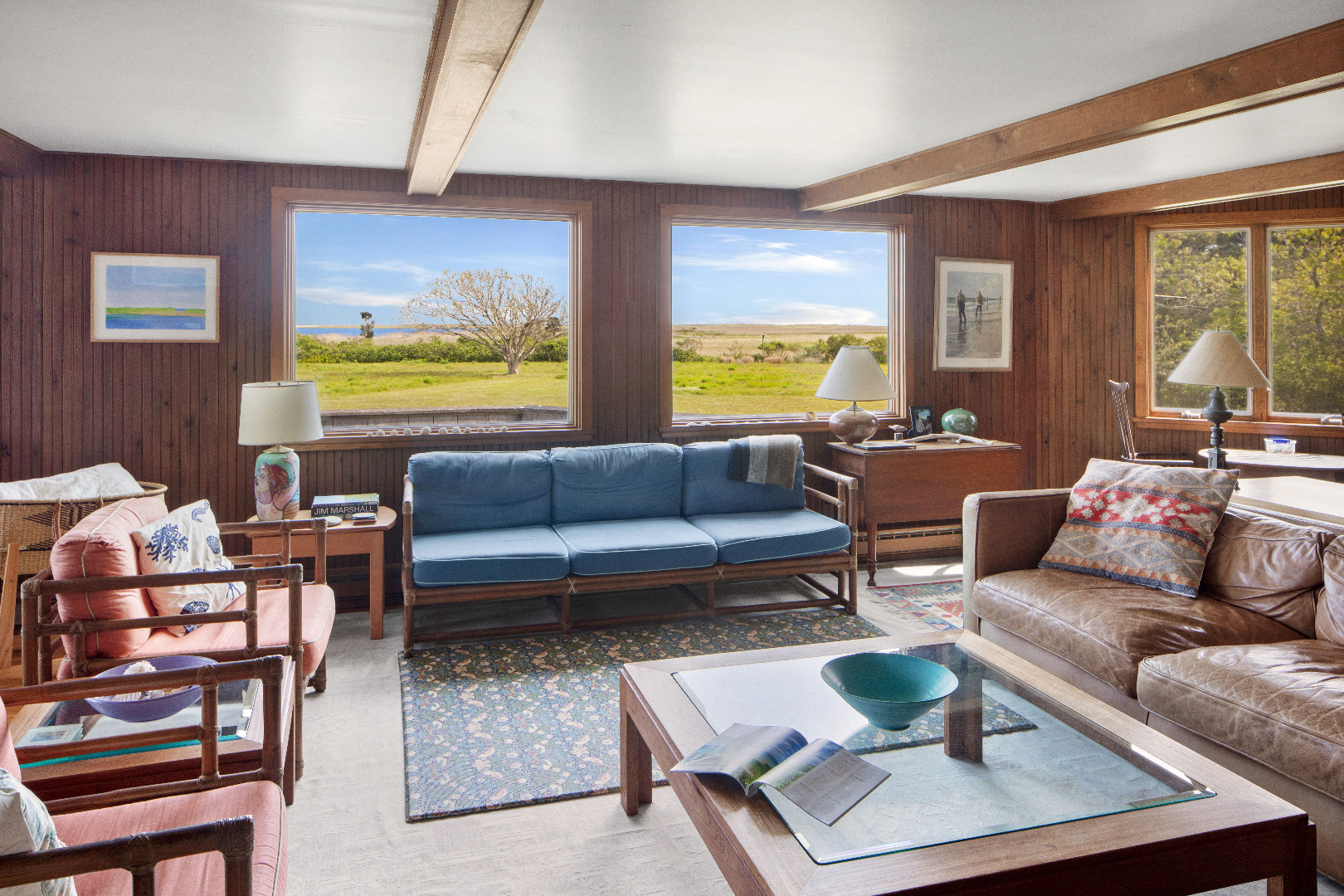 38 Black Point Road Chilmark, MA 02535 - Photo 11 of 38 a living room with furniture and a large window