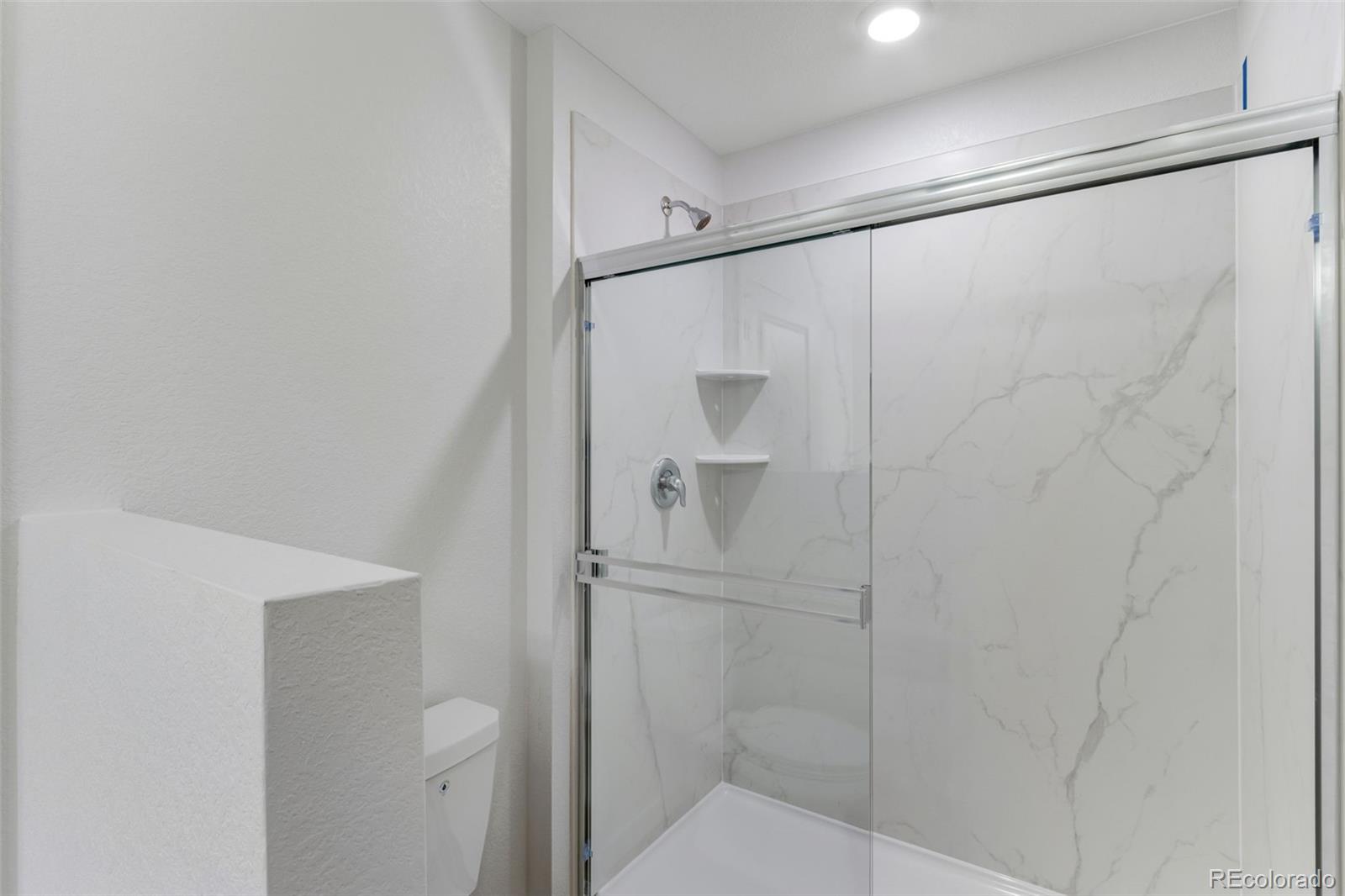 2344 Merlot Street Fort Lupton, CO 80621 - Photo 16 of 23 a bathroom with a glass shower door