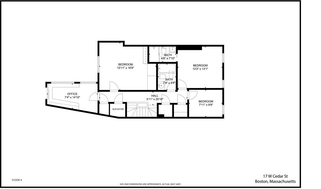 17 West Cedar Street Boston, MA 02108 - Photo 42 of 42 a picture of a floor plan