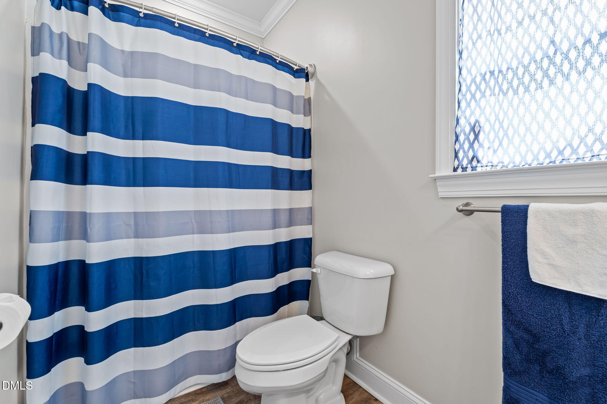 8772 Surrey Top Road Bailey, NC 27807 - Photo 28 of 42 a bathroom with a toilet and a shower curtain
