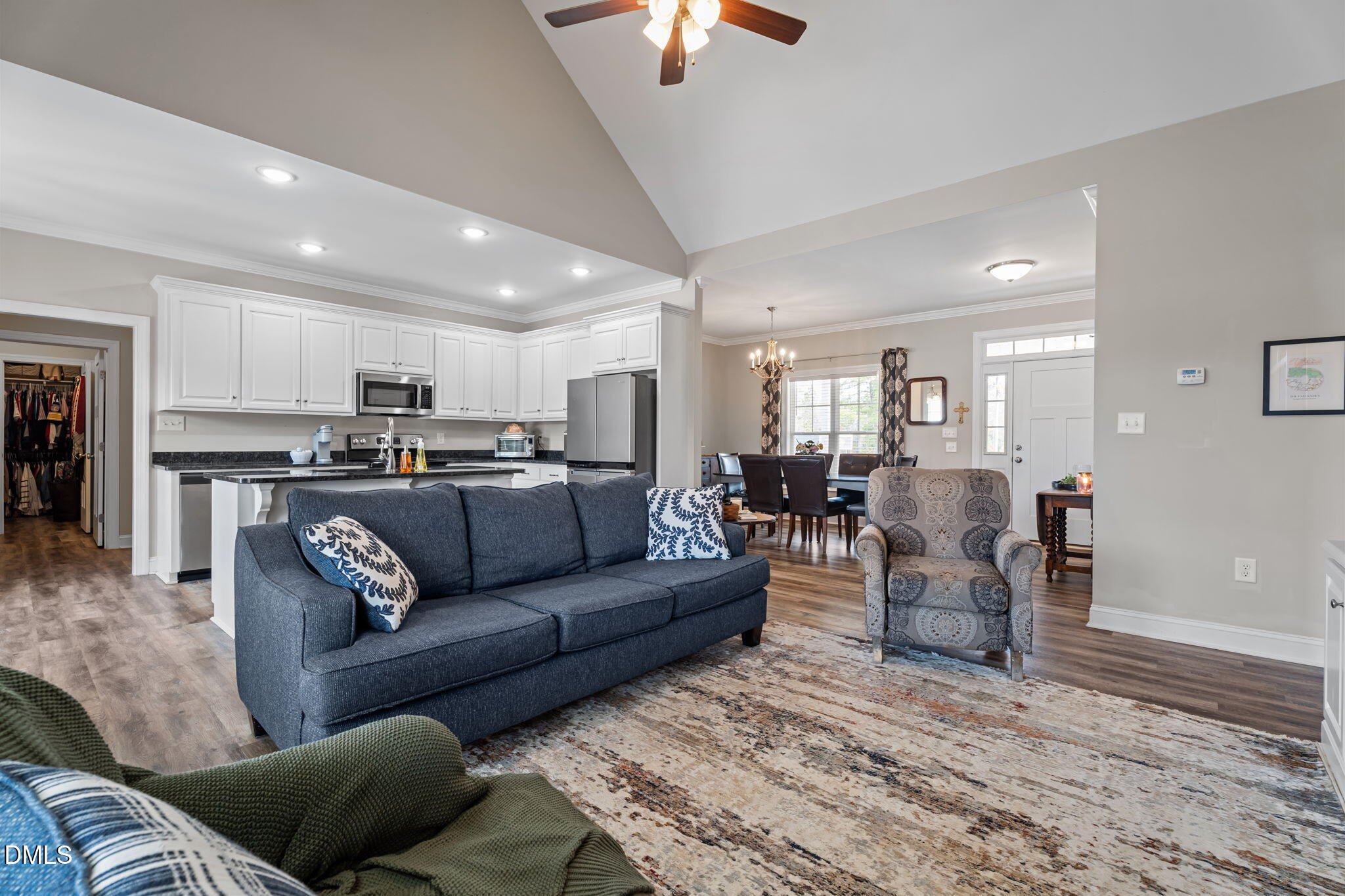 8772 Surrey Top Road Bailey, NC 27807 - Photo 9 of 42 a living room with furniture and kitchen view