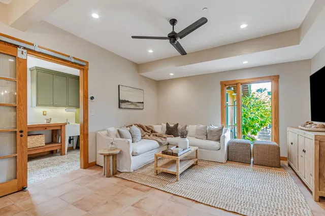 a picture of a patio with a table and chairs