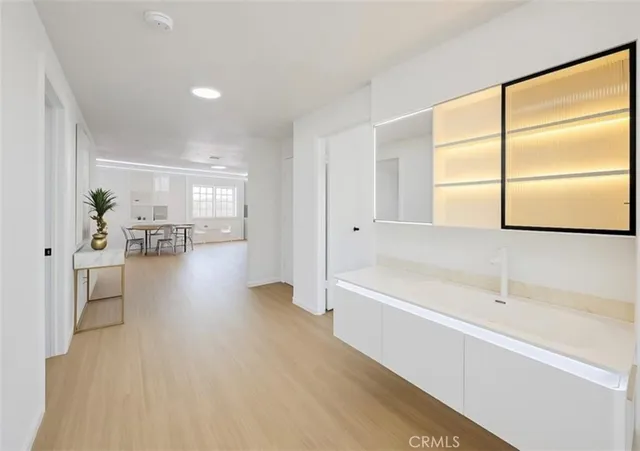 a spacious bathroom with a bathtub and a shower