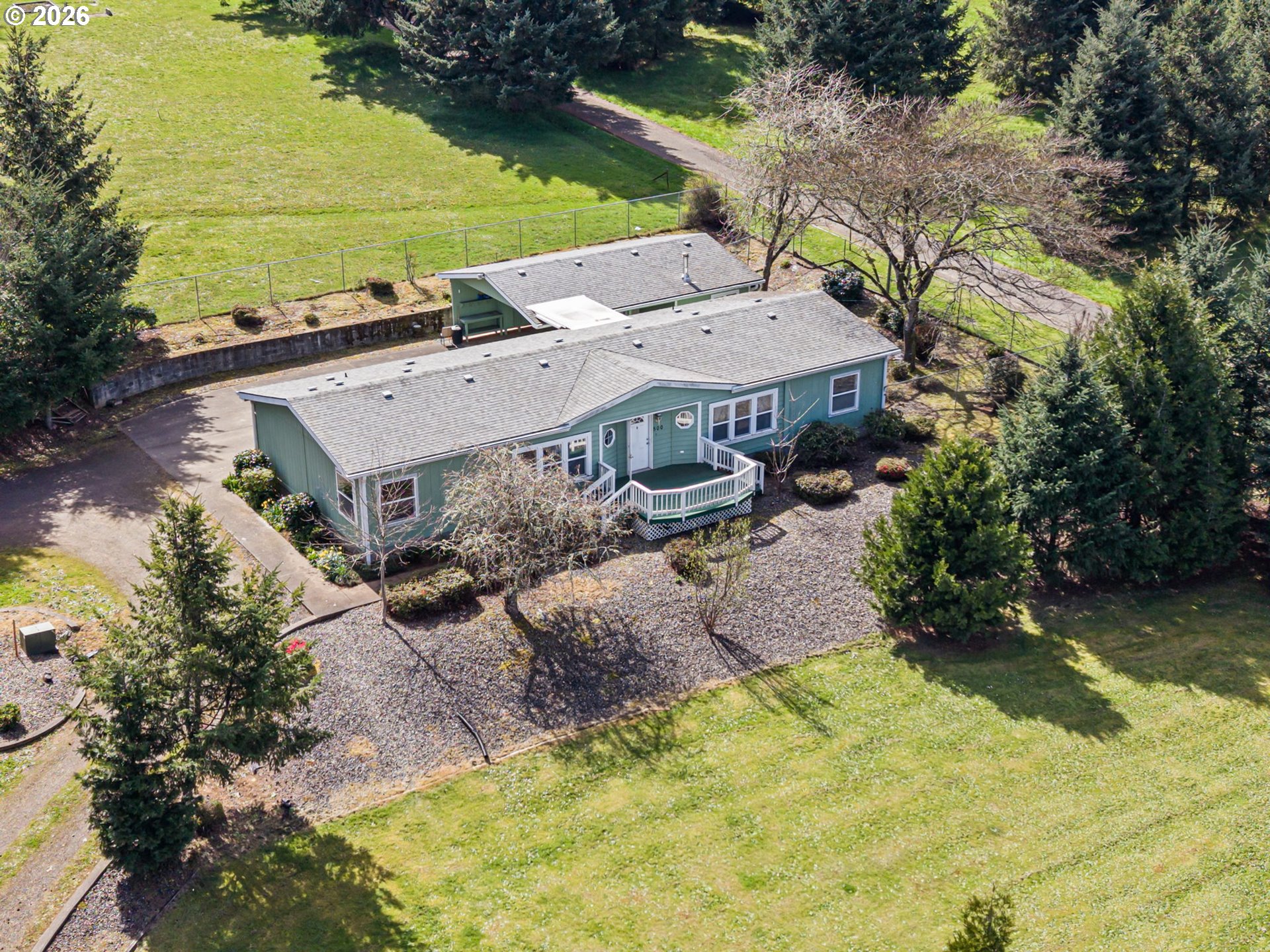 500 Elm Street Yoncalla, OR 97499 - Photo 3 of 48 an aerial view of a house with a yard basket ball court and outdoor seating
