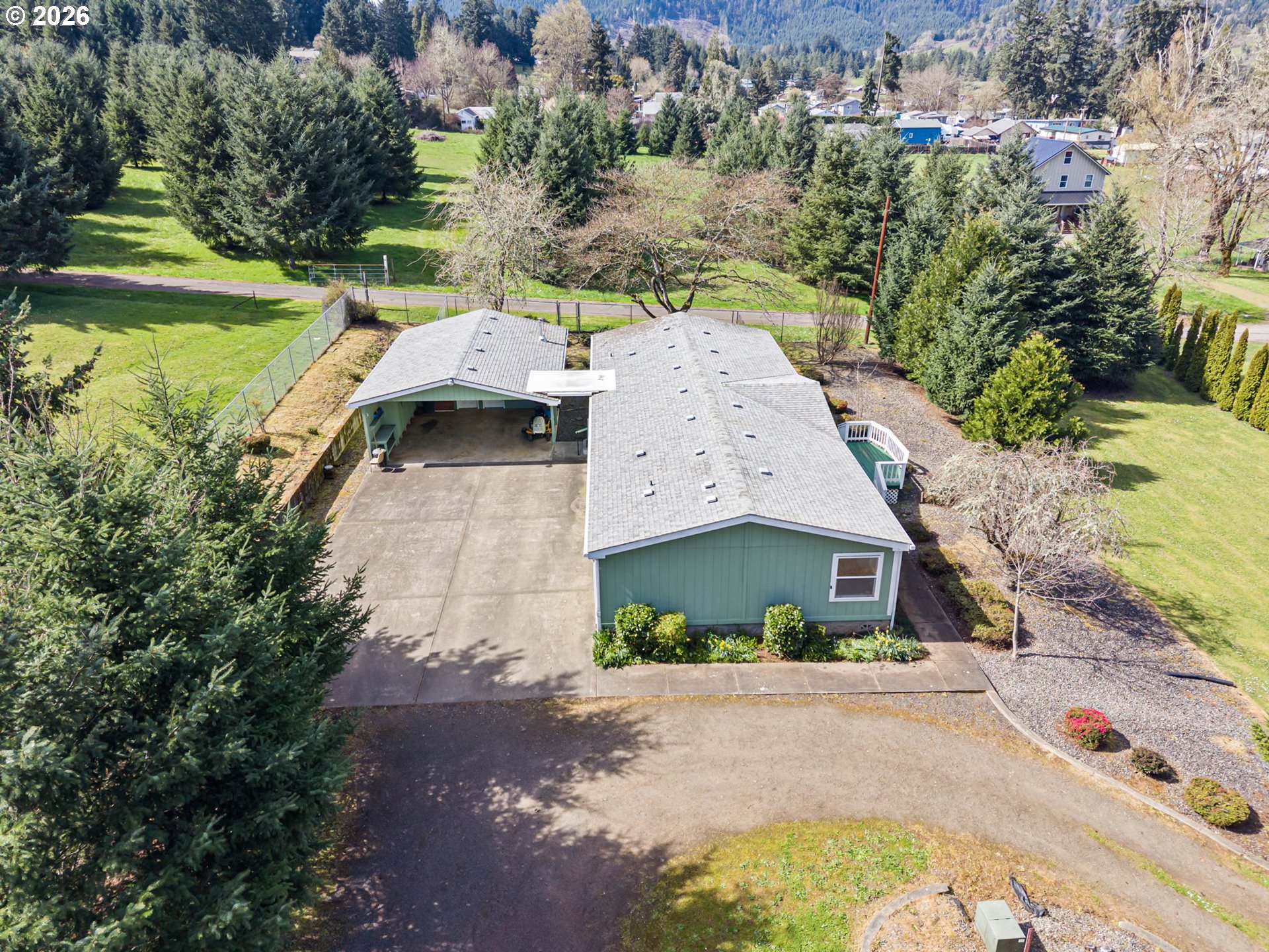 500 Elm Street Yoncalla, OR 97499 - Photo 10 of 48 an aerial view of a house with outdoor space