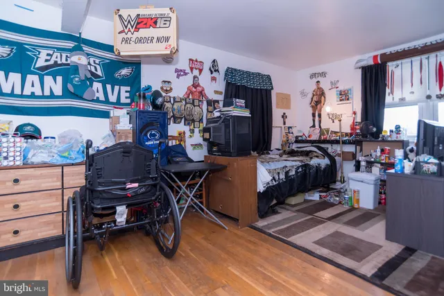 a play room with furniture and a garden