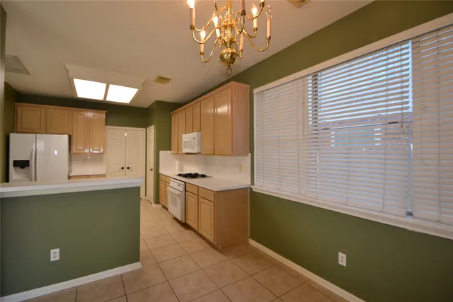 a view of a livingroom with a chandelier
