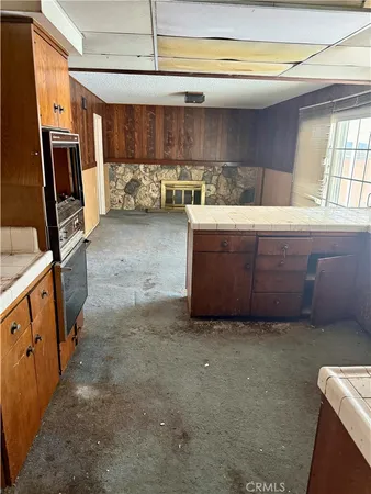 a view of kitchen with window