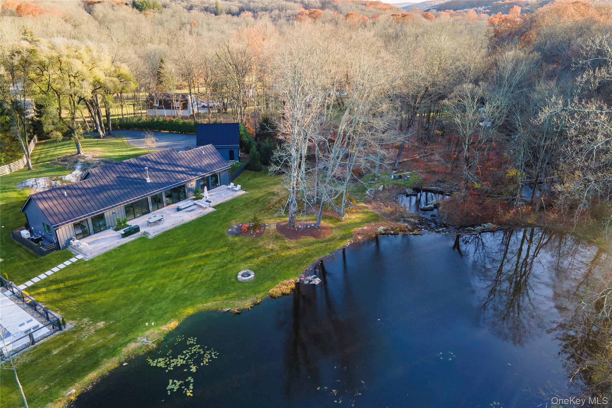 67 Dean Road Carmel, NY 10512 - Photo 26 of 29 Aerial of Backyard with pond, waterfall and beautiful outdoor spaces.
