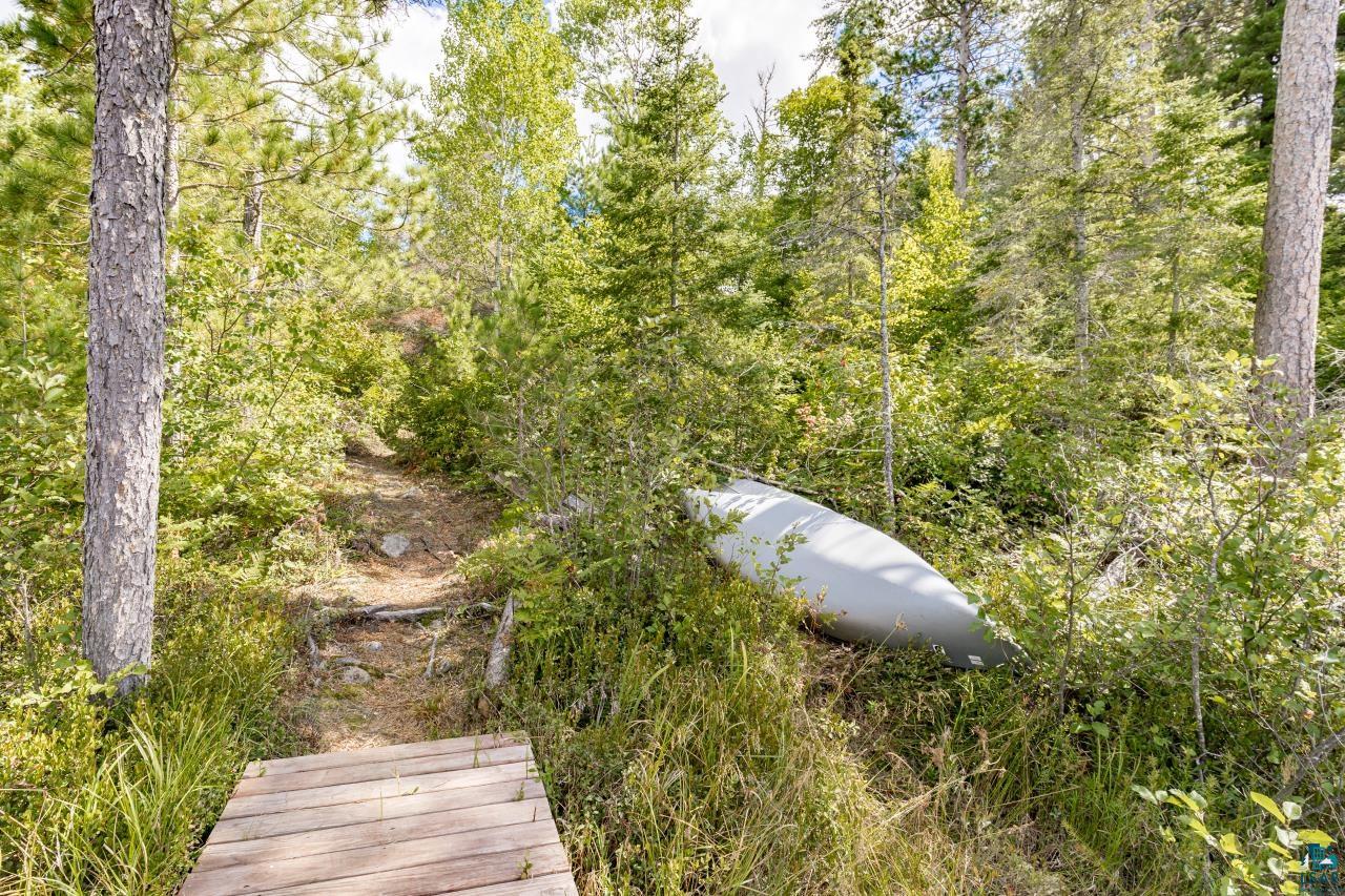10401 Gunsten Lake Road Isabella, MN 55607 - Photo 67 of 91 Wood plank landing with a natural path, surrounded by dense foliage and mature trees