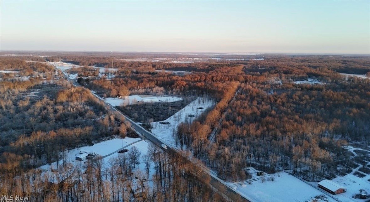 14 State Route Deerfield, OH 44411 - Photo 8 of 9 Expansive rural landscape featuring a roadway, wooded areas, and open fields with snow cover
