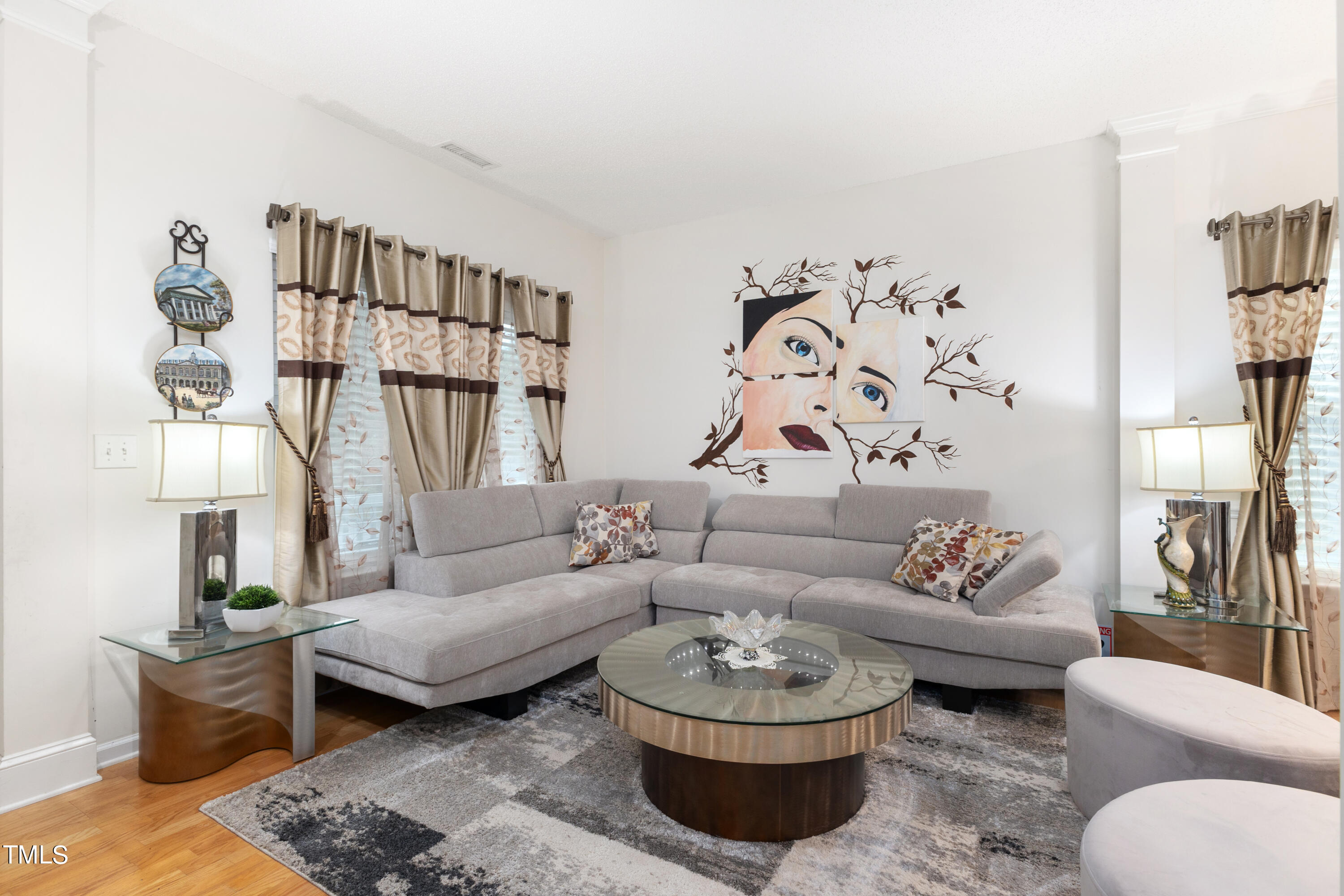3 Weeping Beech Way Durham, NC 27713 - Photo 3 of 26 a living room with furniture and a large window