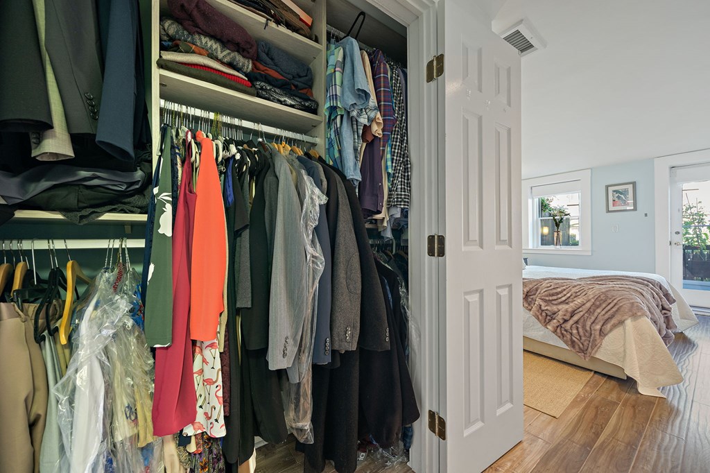 23 Claflin Road, Unit 1 Brookline, MA 02445 - Photo 25 of 41 a view of walk in closet with clothes and shoes