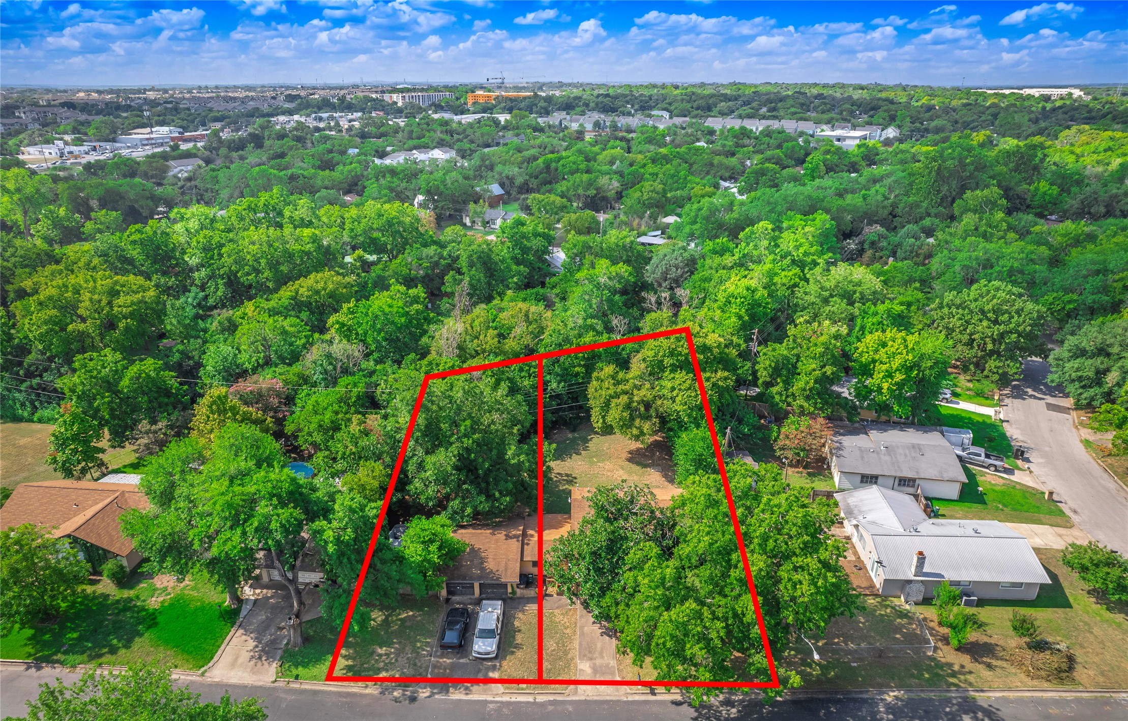401 Ramble Lane Austin, TX 78745 - Photo 31 of 32 an aerial view of a house with a yard