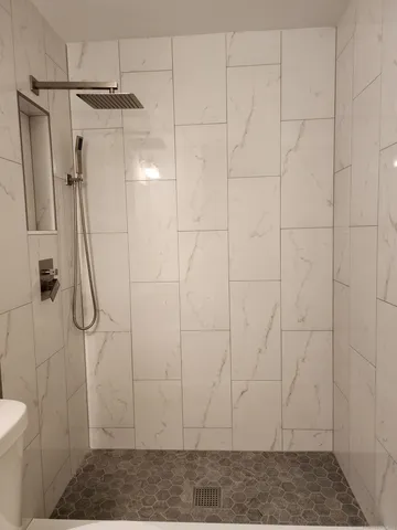 a bathroom with a shower