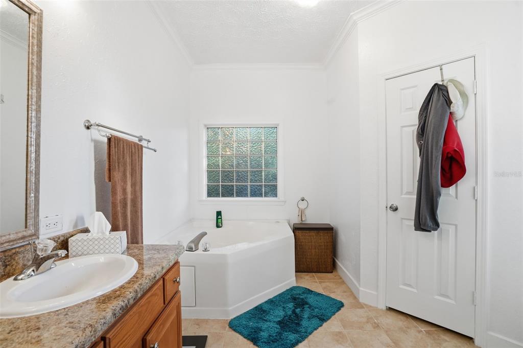 11805 Osprey Avenue Weeki Wachee, FL 34614 - Photo 15 of 34 a bathroom with a tub sink and mirror