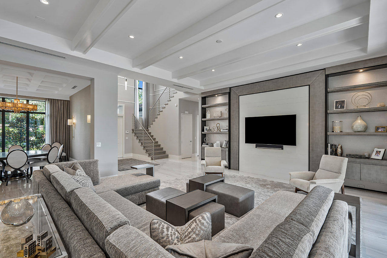 17566 Grand Este Way Boca Raton, FL 33496 - Photo 8 of 116 a living room with furniture and a flat screen tv