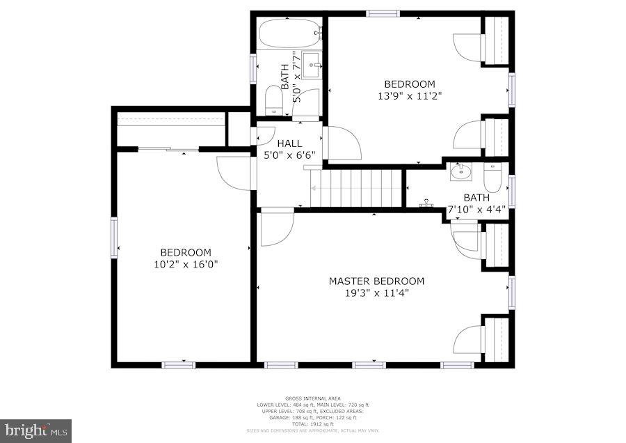 5909 Gloster Road Bethesda, MD 20816 - Photo 39 of 39 Upper Level Floor Plan