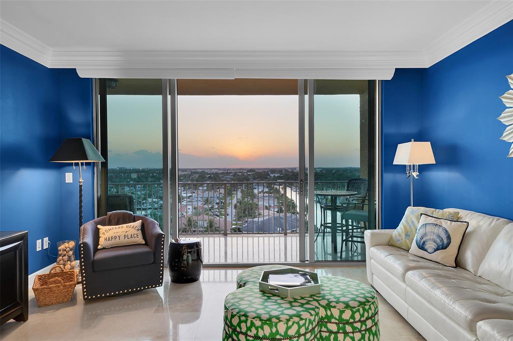 821 North Riverside Drive, Unit PH2 Pompano Beach, FL 33062 - Photo 30 of 95 a living room with furniture and a floor to ceiling window