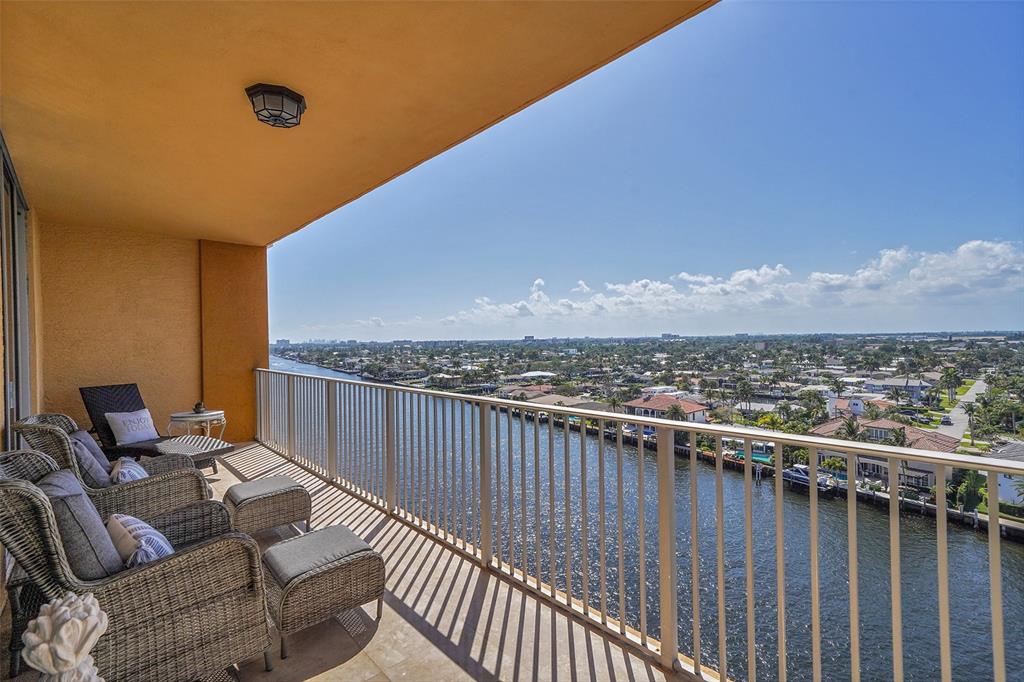 821 North Riverside Drive, Unit PH2 Pompano Beach, FL 33062 - Photo 32 of 95 a view of a balcony with furniture