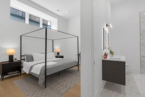 a work room with furniture and wooden floor