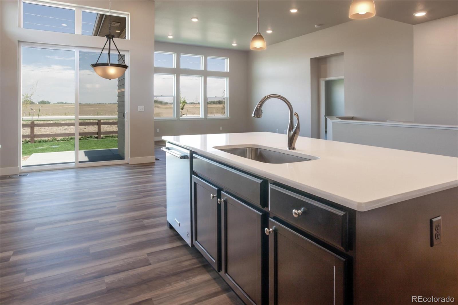 6768 Castello Street Timnath, CO 80547 - Photo 23 of 38 a kitchen with a sink and wooden floor