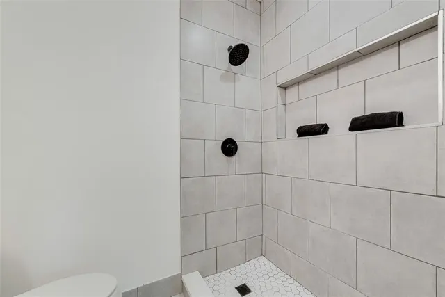 a bathroom with a shower