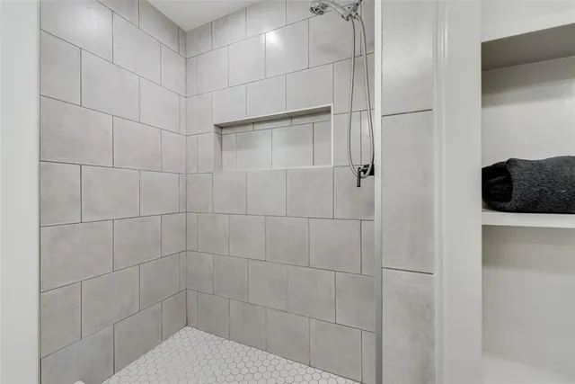 a bathroom with a shower