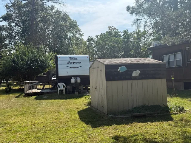a view of outdoor space with garden and entertaining space