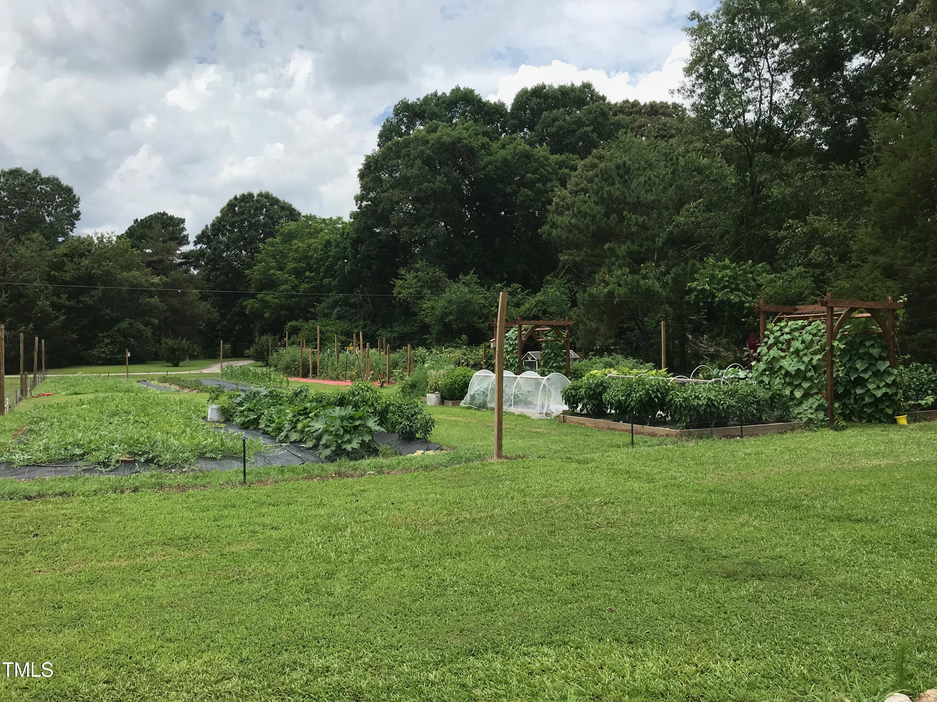 4209 Old Lewis Farm Road Raleigh, NC 27604 - Photo 43 of 47 a view of a garden with a bench