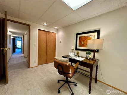 a bathroom with a sink double vanity and a mirror